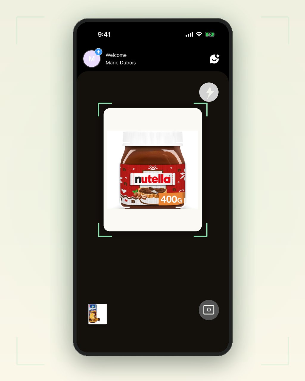 GluGlu — camera scanner reading a product label